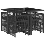 vidaXL Set mobilier de grădină cu perne, 9 piese, negru, poliratan vidaXL Set mobilier de grădină cu perne, 9 piese, negru, poliratan