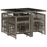 vidaXL Set mobilier grădină cu perne, 9 piese, gri, poliratan