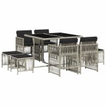 vidaXL Set mobilier grădină cu perne, 9 piese, gri deschis, poliratan vidaXL Set mobilier grădină cu perne, 9 piese, gri deschis, poliratan