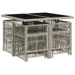 vidaXL Set mobilier grădină cu perne, 9 piese, gri deschis, poliratan vidaXL Set mobilier grădină cu perne, 9 piese, gri deschis, poliratan