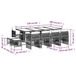 vidaXL Set mobilier de grădină, 13 piese, maro, cu perne, poliratan