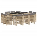 vidaXL Set mobilier grădină cu perne, 11 piese bej combinat poliratan vidaXL Set mobilier grădină cu perne, 11 piese bej combinat poliratan