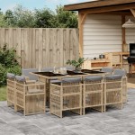 vidaXL Set mobilier grădină cu perne, 11 piese bej combinat poliratan vidaXL Set mobilier grădină cu perne, 11 piese bej combinat poliratan