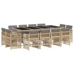 vidaXL Set mobilier grădină cu perne, 13 piese, bej combinat poliratan