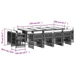 vidaXL Set mobilier grădină cu perne, 13 piese, bej combinat poliratan