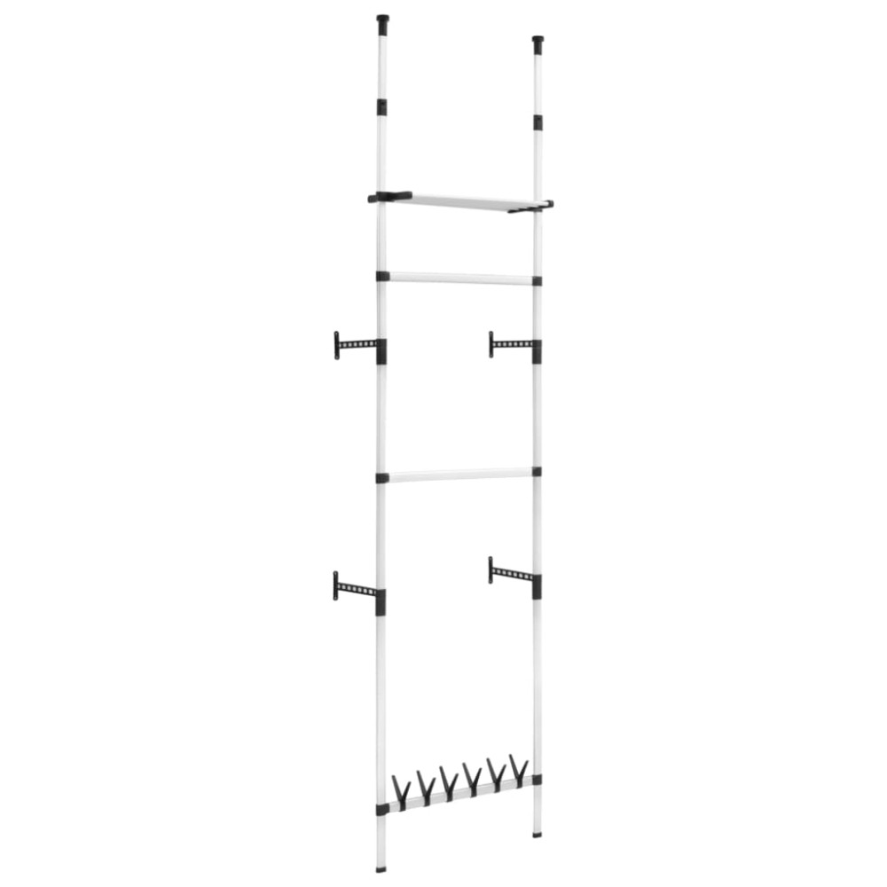 vidaXL Sistem șifonier telescopic, cu bare și raft, aluminiu