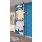 vidaXL Sistem șifonier telescopic, cu bare și raft, aluminiu vidaXL Sistem șifonier telescopic, cu bare și raft, aluminiu