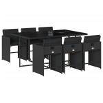vidaXL Set mobilier de grădină cu perne, 7 piese, negru, poliratan vidaXL Set mobilier de grădină cu perne, 7 piese, negru, poliratan