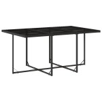 vidaXL Set mobilier de grădină cu perne, 7 piese, negru, poliratan vidaXL Set mobilier de grădină cu perne, 7 piese, negru, poliratan