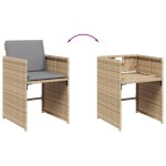 vidaXL Set mobilier pentru grădină, 7 piese, cu perne, bej, poliratan vidaXL Set mobilier pentru grădină, 7 piese, cu perne, bej, poliratan