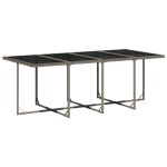 vidaXL Set mobilier grădină cu perne, 9 piese, gri, poliratan vidaXL Set mobilier grădină cu perne, 9 piese, gri, poliratan