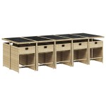 vidaXL Set mobilier grădină cu perne, 11 piese bej combinat poliratan vidaXL Set mobilier grădină cu perne, 11 piese bej combinat poliratan