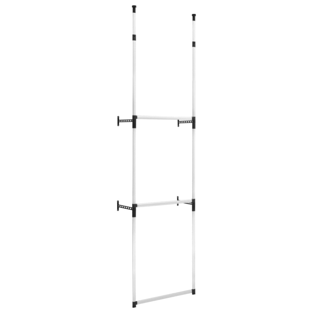 vidaXL Sistem de garderobă telescopic, cu bare, aluminiu