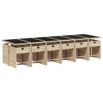 vidaXL Set mobilier grădină cu perne, 13 piese, bej combinat poliratan