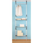 vidaXL Sistem șifonier telescopic, cu bare și raft, aluminiu vidaXL Sistem șifonier telescopic, cu bare și raft, aluminiu