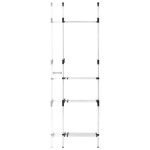 vidaXL Sistem șifonier telescopic, cu bare și raft, aluminiu vidaXL Sistem șifonier telescopic, cu bare și raft, aluminiu