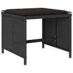 vidaXL Set mobilier de grădină cu perne, 9 piese, negru, poliratan
