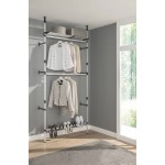 vidaXL Sistem șifonier telescopic, cu bare și raft, aluminiu vidaXL Sistem șifonier telescopic, cu bare și raft, aluminiu