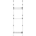 vidaXL Sistem șifonier telescopic, cu bare și raft, aluminiu vidaXL Sistem șifonier telescopic, cu bare și raft, aluminiu