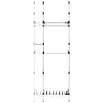 vidaXL Sistem șifonier telescopic, cu bare și raft, aluminiu vidaXL Sistem șifonier telescopic, cu bare și raft, aluminiu