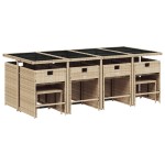 vidaXL Set mobilier grădină cu perne, 13 piese, bej combinat poliratan