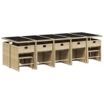 vidaXL Set mobilier grădină cu perne, 15 piese, bej combinat poliratan