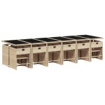 vidaXL Set mobilier grădină cu perne, 17 piese bej combinat poliratan