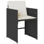 vidaXL Set mobilier de grădină cu perne, 9 piese, negru, poliratan