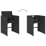 vidaXL Set mobilier de grădină cu perne, 9 piese, negru, poliratan