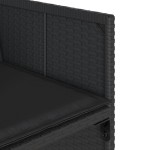 vidaXL Set mobilier de grădină cu perne, 9 piese, negru, poliratan