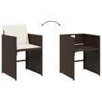 vidaXL Set mobilier de grădină cu perne, 9 piese, maro, poliratan