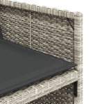 vidaXL Set mobilier grădină cu perne, 9 piese, gri deschis, poliratan