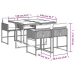 vidaXL Set mobilier de grădină, 5 piese, cu perne, maro, poliratan vidaXL Set mobilier de grădină, 5 piese, cu perne, maro, poliratan
