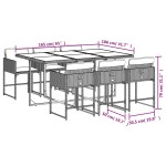 vidaXL Set mobilier de grădină cu perne, 7 piese, negru, poliratan vidaXL Set mobilier de grădină cu perne, 7 piese, negru, poliratan