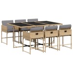 vidaXL Set mobilier pentru grădină, 7 piese, cu perne, bej, poliratan vidaXL Set mobilier pentru grădină, 7 piese, cu perne, bej, poliratan