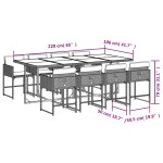 vidaXL Set mobilier de grădină cu perne, 9 piese, negru, poliratan vidaXL Set mobilier de grădină cu perne, 9 piese, negru, poliratan