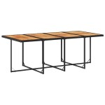 vidaXL Set mobilier de grădină cu perne, 9 piese, negru, poliratan