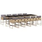 vidaXL Set mobilier grădină cu perne, 11 piese bej combinat poliratan vidaXL Set mobilier grădină cu perne, 11 piese bej combinat poliratan