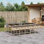 vidaXL Set mobilier grădină cu perne, 11 piese bej combinat poliratan vidaXL Set mobilier grădină cu perne, 11 piese bej combinat poliratan