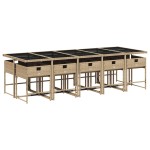 vidaXL Set mobilier grădină cu perne, 11 piese bej combinat poliratan vidaXL Set mobilier grădină cu perne, 11 piese bej combinat poliratan