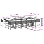 vidaXL Set mobilier grădină cu perne, 13 piese, bej combinat poliratan
