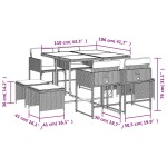 vidaXL Set mobilier de grădină cu perne, 9 piese, maro, poliratan