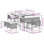 vidaXL Set mobilier grădină cu perne, 9 piese, gri, poliratan
