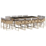 vidaXL Set mobilier grădină cu perne, 13 piese, bej combinat poliratan