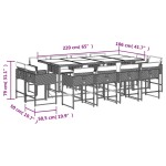 vidaXL Set mobilier grădină cu perne, 13 piese, bej combinat poliratan