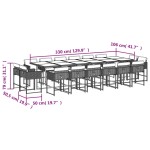 vidaXL Set mobilier grădină cu perne, 17 piese bej combinat poliratan