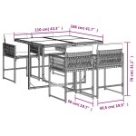 vidaXL Set mobilier de grădină, 5 piese, cu perne, maro, poliratan vidaXL Set mobilier de grădină, 5 piese, cu perne, maro, poliratan
