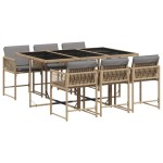 vidaXL Set mobilier pentru grădină, 7 piese, cu perne, bej, poliratan vidaXL Set mobilier pentru grădină, 7 piese, cu perne, bej, poliratan