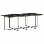 vidaXL Set mobilier grădină cu perne, 9 piese, gri, poliratan vidaXL Set mobilier grădină cu perne, 9 piese, gri, poliratan