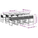 vidaXL Set mobilier grădină cu perne, 9 piese, gri, poliratan vidaXL Set mobilier grădină cu perne, 9 piese, gri, poliratan